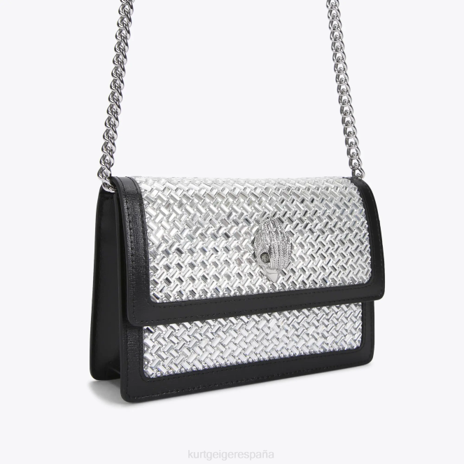 Kurt Geiger mujer bandolera pequeña london shoreditch 2LPR129 | bolsas combinación de plata